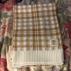 Timberland Plaid Scarf in Mustard and White